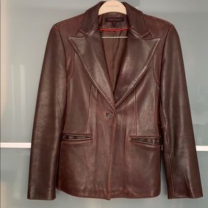 Gorgeous Oxblood Leather ‘Suit” Coat